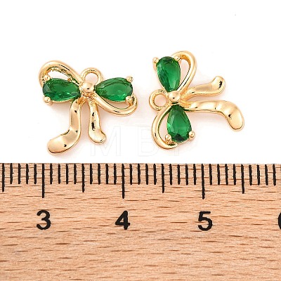 Brass Micro Pave Cubic Zirconia Charms KK-S389-03G-02-1