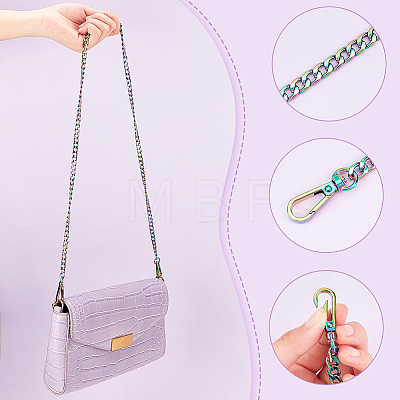 Zine Alloy Curb Chain Bag Handles FIND-WH0126-33A-M-1
