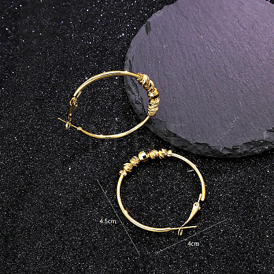 Fashionable 201 Stainless Steel Hoop Earrings SR8291-1