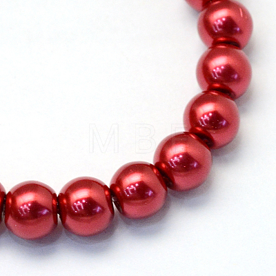 Baking Painted Pearlized Glass Pearl Round Bead Strands HY-Q003-4mm-51-1