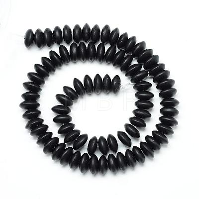 Synthetic Black Stone Beads Spacer Strands G-R359-3x6-02-1