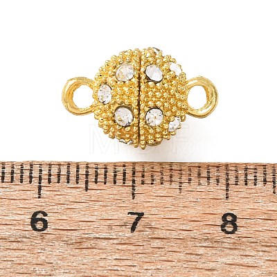 Alloy Rhinestone Magnetic Clasps with Loops RB-H116-2-G-1