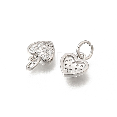 Valentine's Day Brass Micro Pave Clear Cubic Zirconia Charms KK-Z156-19P-1