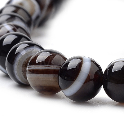 Natural Striped Agate/Banded Agate Beads Strands G-S259-04A-6mm-1