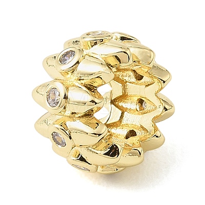 Brass Micro Pave Cubic Zirconia Beads CU-CBA389D-01G-05-1