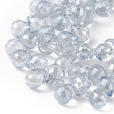 Transparent Electroplate Glass Beads Strands EGLA-F152B-PL04-1