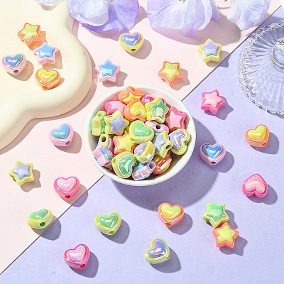50Pcs 10 Styles Opaque Acrylic Beads OACR-CJ0001-88-1