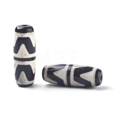 Tibetan Style Double Tiger dZi Beads X-TDZI-D008-10-1