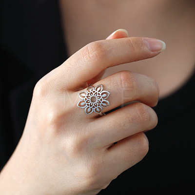 Bohemian Style 304 Stainless Steel Finger Rings for Women FS-WGCEB2E-02-1