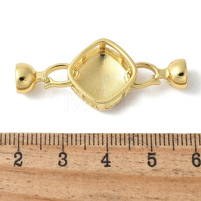 Brass Enamel Fold Over Clasps KK-M320-28G-1