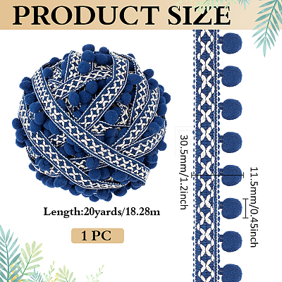 20Yards Nylon Pom Pom Ball Ribbons OCOR-MA0001-94C-1