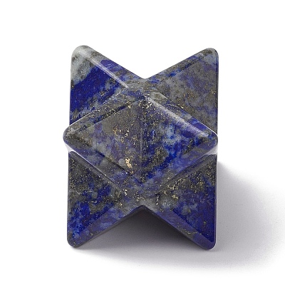 Natural Lapis Lazuli Sculpture Healing Crystal Merkaba Star Ornament G-C110-08A-1