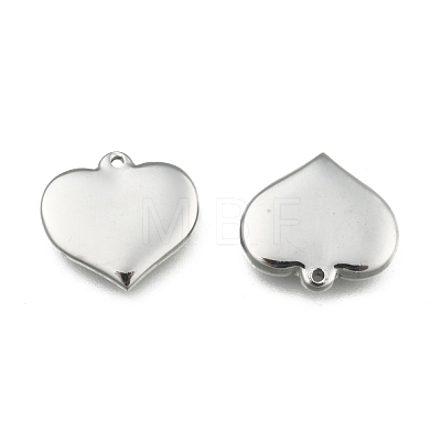 Tarnish Resistant 304 Stainless Steel Mirror Polished Finish Stamping Blank Tag Heart Pendants X-STAS-R063-02-1