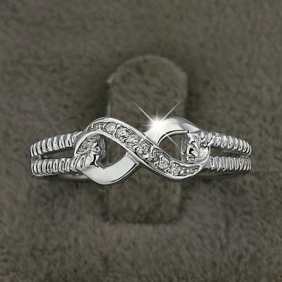 Brass & Clear Cubic Zirconia Finger Rings for Women FS-WGA713C-03-1