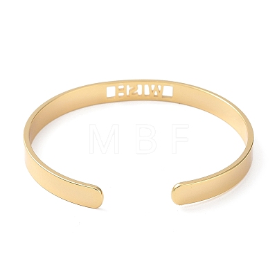 Rack Plating Brass Open Cuff Bangles for Women BJEW-M303-02C-G-1