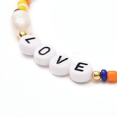 Love Beaded Necklace for Teen Girl Women X1-NJEW-TA00008-1