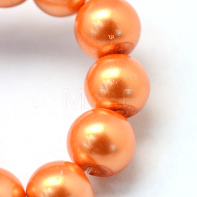 Baking Painted Pearlized Glass Pearl Round Bead Strands X-HY-Q330-8mm-36-1