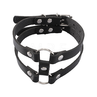 Imitation Leather Double Layer Leg Ring FS-WG420A0-01-1