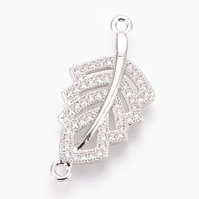 Brass Micro Pave Cubic Zirconia Links ZIRC-E153-18P-NR-1