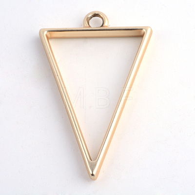 Rack Plating Alloy Triangle Open Back Bezel Pendants PALLOY-S047-09C-FF-1