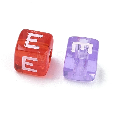 Spray Painted Transparent Acrylic Beads MACR-K365-07E-1