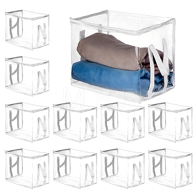 Large Capacity Transparent PVC Plastic Zipper Bags with Handle for Book Storage ABAG-WH0045-92A-1