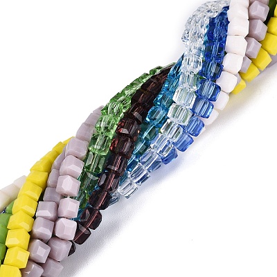 Mixed Styles Glass Beads Strands GLAA-R041-4x4mm-M01-1