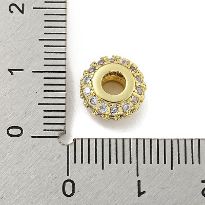 Rack Plating Brass Micro Pave Cubic Zirconia Beads KK-B091-03G-01-1