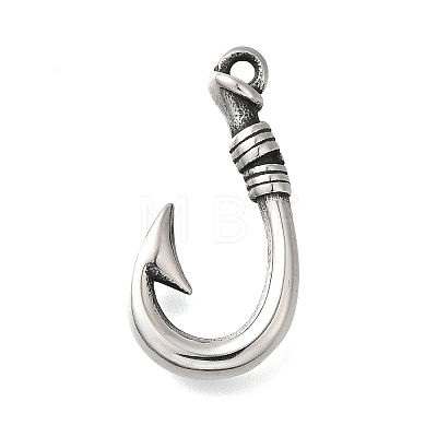 Non-Tarnish 304 Stainless Steel Hook Clasps STAS-C109-04AS-1