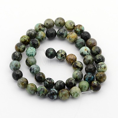Mixed Size Natural African Turquoise(Jasper) Round Bead Strands TURQ-X0004-1