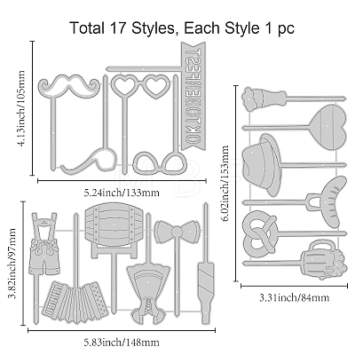 Carbon Steel Cutting Dies Stencils DIY-WH0309-1152-1