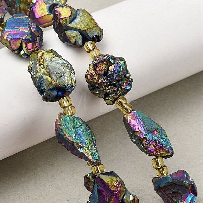 Electroplated Raw Rough Natural Amethyst Beads Strands G-Z131-J02-03-1