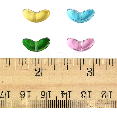 200Pcs Spray Painted Transparent Glass Beads GLAA-FS0002-54A-1