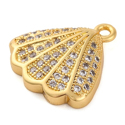 Rack Plating Brass Micro Pave Cubic Zirconia Pendants KK-Z070-09G-1