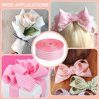 Polyester Stripe Ribbon OCOR-WH0078-507A-1