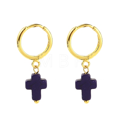 Brass Huggie Leverback Earrings EJEW-JE04309-01-1