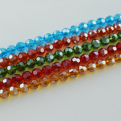 Electroplate Glass Bead Strands EGLA-R015-8mm-M-1