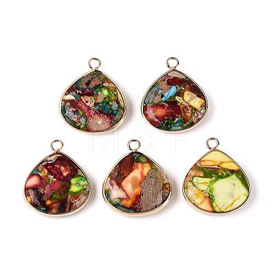 Dyed Natural Imperial Jasper Pendants G-Q601-05G-02-1