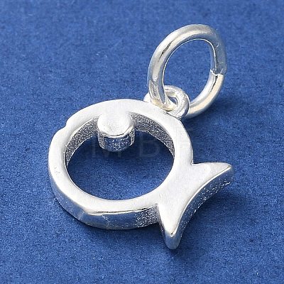 925 Sterling Silver Hollow Fish Charms with Jump Rings STER-E071-01S-09-1