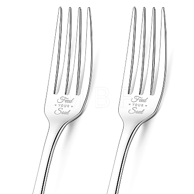 Globleland 1 Set 2Pcs 304 Stainless Steel Fork AJEW-GL0001-19-047-1