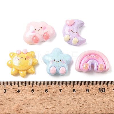 Opaque Resin Cabochons RESI-F072-06-1
