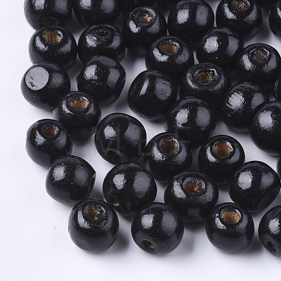 Dyed Natural Wood Beads WOOD-Q006-10mm-14-LF-1