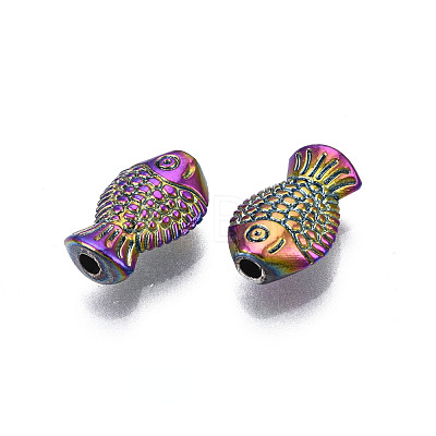 Rack Plating Rainbow Color Alloy Beads PALLOY-S180-344-1