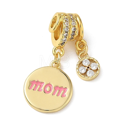 Mother's Day Brass Micro Pave Clear Cubic Zirconia Pendants CU-CBA4231-09G-1