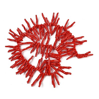 Opaque Acrylic Imitation Coral Beads Strands SACR-P033-01A-06-1