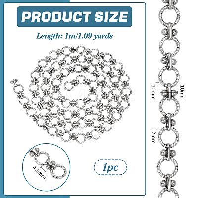 Stainless Steel Ring with Round Bead Link Chains CHS-PH0001-12-1