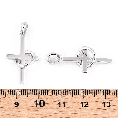 Rhodium Plated 925 Sterling Silver Pendants STER-T007-40P-1