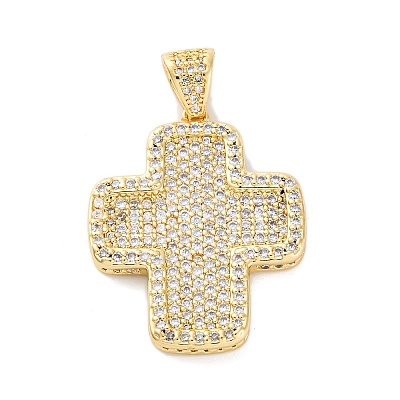 Brass Micro Pave Cubic Zirconia Pendants KK-S510-48G-05-1