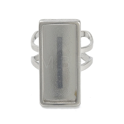 304 Stainless Steel Cuff Ring Components STAS-U059-02P-1