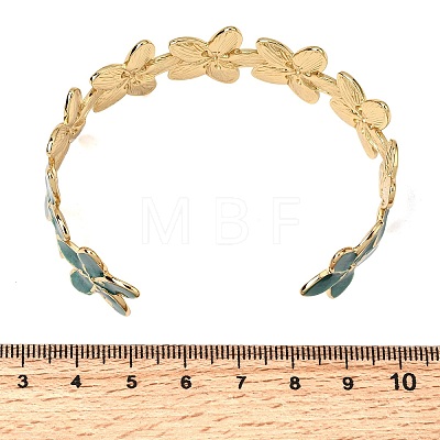 304 Stainless Steel Enamel Bangles for Women BJEW-D408-40G-1